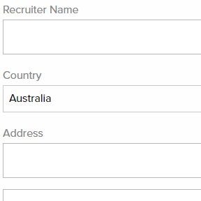 Enter your recruiter details.