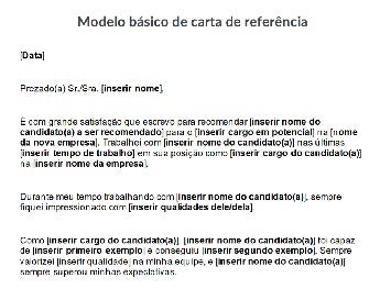 Modelo básico de carta de referência