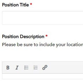 Enter your job posting details.