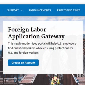 Navigate to the Foreign Labor Application Gateway.