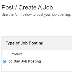 Create your job post.
