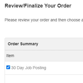 Review and finalize your order.