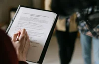 Checklist em cima da mesa.