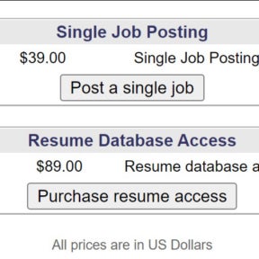 Select a job posting plan.