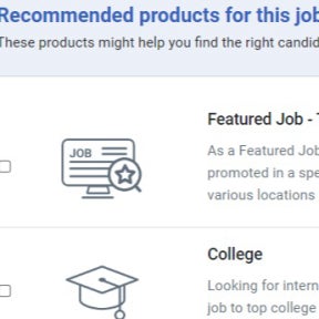 Select job post upgrades.