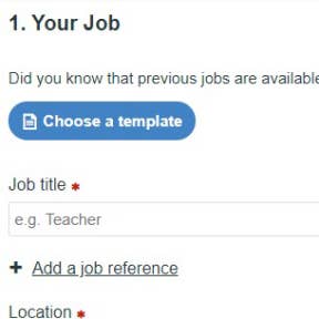 Add job details to your post.