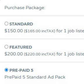 Review your post and choose a package.