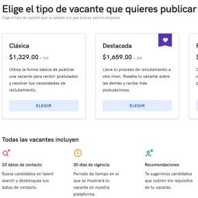Elige el tipo de vacante que quieres publicar.