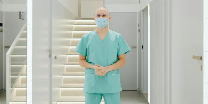 An occupational health nurse conducting an inspection of hospital facilities.