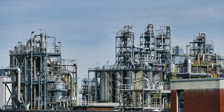An oil and gas processing plant.