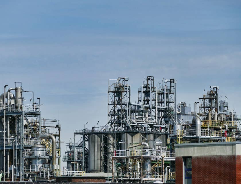 An oil and gas processing plant.