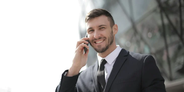 A man talking on his mobile phone.