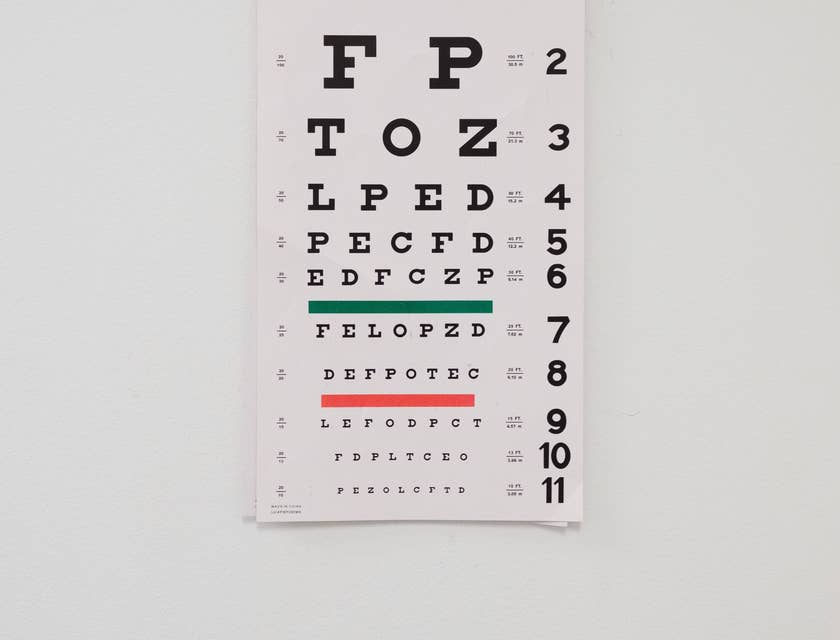 Focus check chart used by optometrists.