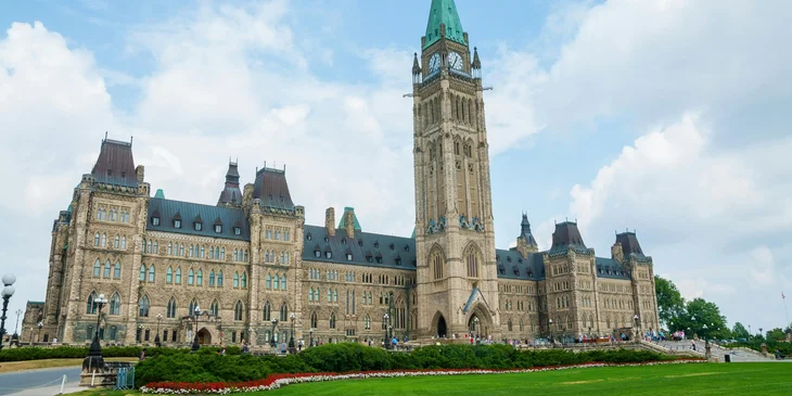 The Parliament Buildings in Ottawa, Ontario, Canada.