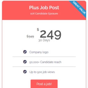 Select a job posting plan.
