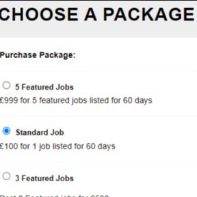 Choose a job posting plan.