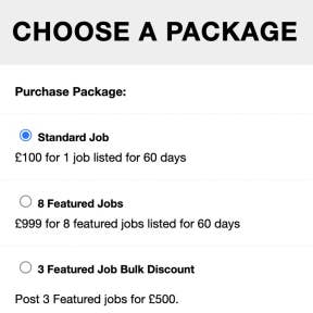 Choose a job posting plan.