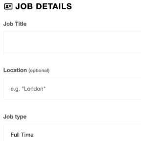 Create your job post.