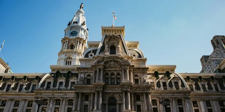 The Philadelphia City Hall building in Pennsylvania.