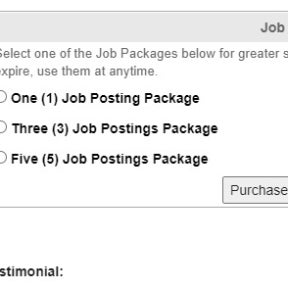 Select a posting package.