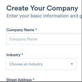 Enter your company information.