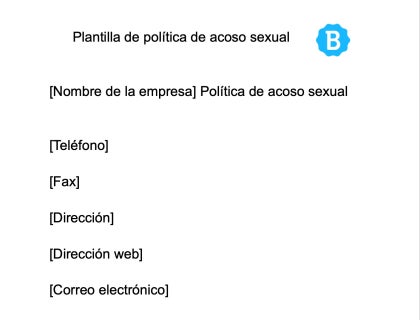Plantilla de política de acoso sexual
