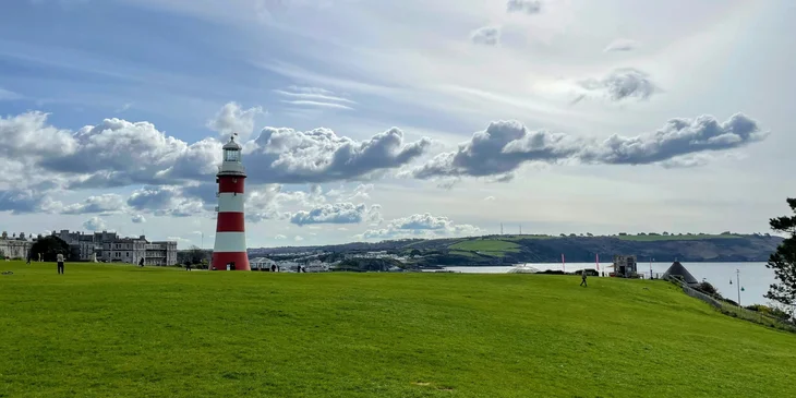 A view of The Hoe in Plymouth, UK.