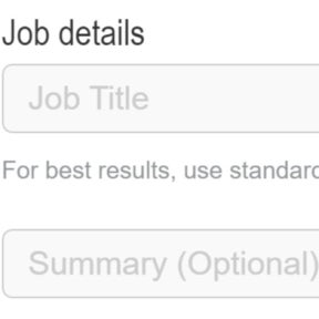 Enter your job details.
