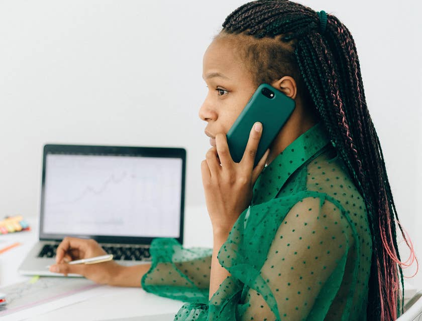 An employer conducting pre-screening interviews via telephone.