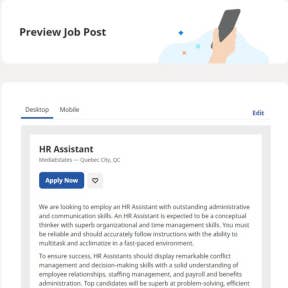 Preview your job post.