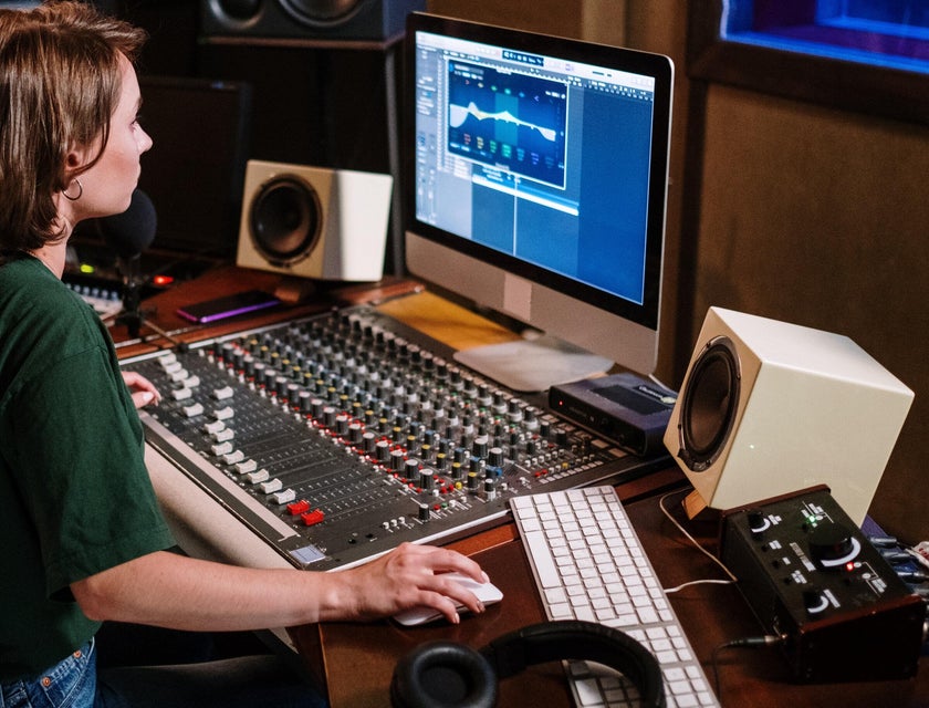 producer working in a recording studio