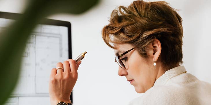 product marketing manager working at her desk