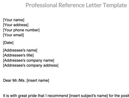 Reference Letter