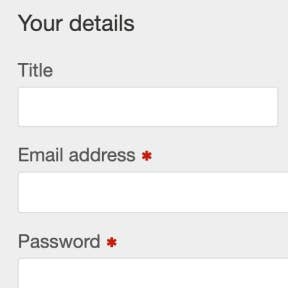 Create your account.