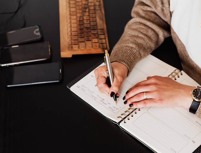 Program administrator making a schedule