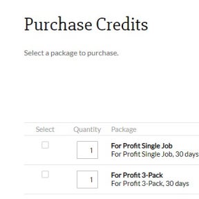 Purchase job credits.