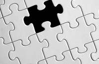 Un rompecabezas con una pieza faltante.
