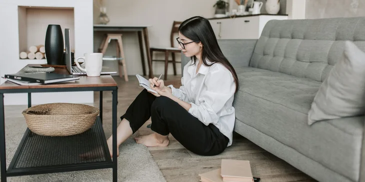 A writer working on her new story.