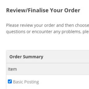 Finalize your order.