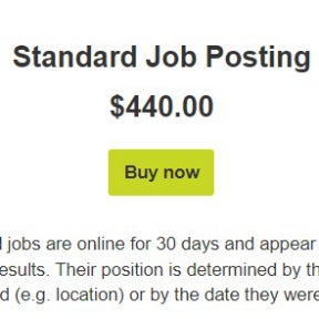 Select a job posting package.