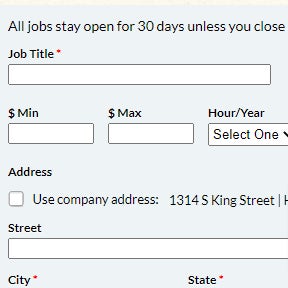 Fill out the online job posting form.
