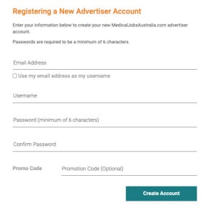 Register a new advertiser account.
