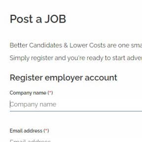 Create an Employer Account.