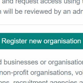 Register as a new organization.