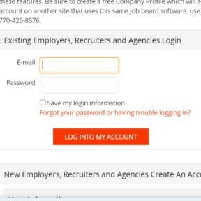 Register for an employer account or sign in to your existing account.