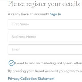 Register by filling in your details.