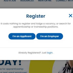 Log in as an employer.