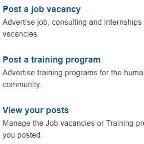 Click on "Post a job vacancy."