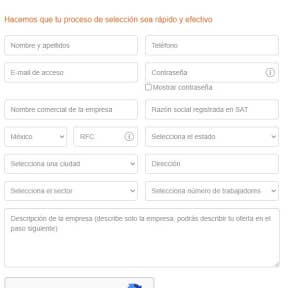 Rellenar el formulario.