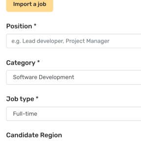 Enter your job details.